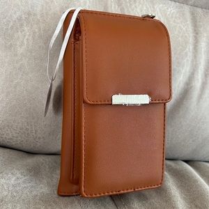 NWT Brown Leather Phone Purse